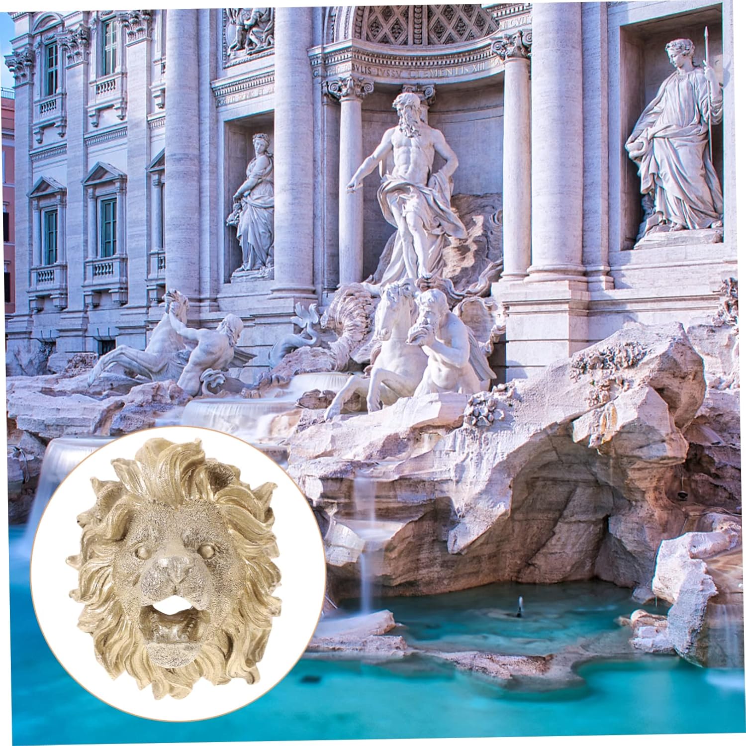 Outdoor Lion Head Fountain Nozzle Durable Wall-Mounted Sprayer for Garden and Courtyard Easy Installation for Decorative Water Features