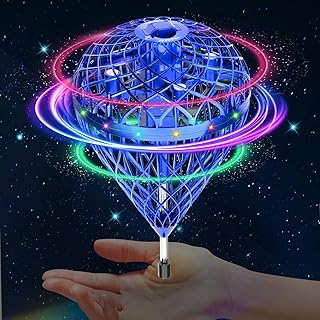 Sponsored You’re seeing this ad based on the product’s relevance to your search query.Learn more about this advertisement Dhapy Hover Flying Ball, Flying Toy with LED Light, Spring Loaded Floating Ball, 360° Rotating Magical, Flying Spinner for Boys Girls Indoor Outdoor