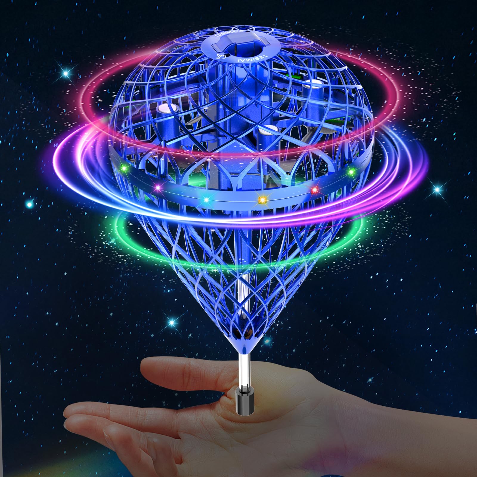 2025 Hand Operated Flying Toy Drone for Kids, 360 Magic Hover Ball with Cool LED Lights, Mini UFO Toy with Bounce Mode, Cool Flying Drone Gifts for 6 7 8 9 10+ Boys and Girls
