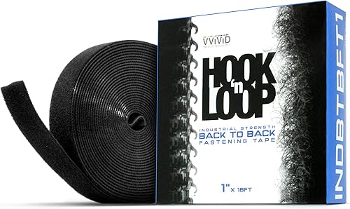VViViD Cinta de fijación reutilizable multiusos de doble cara Hook N' Loop (1 pulgada x 18 pies)
