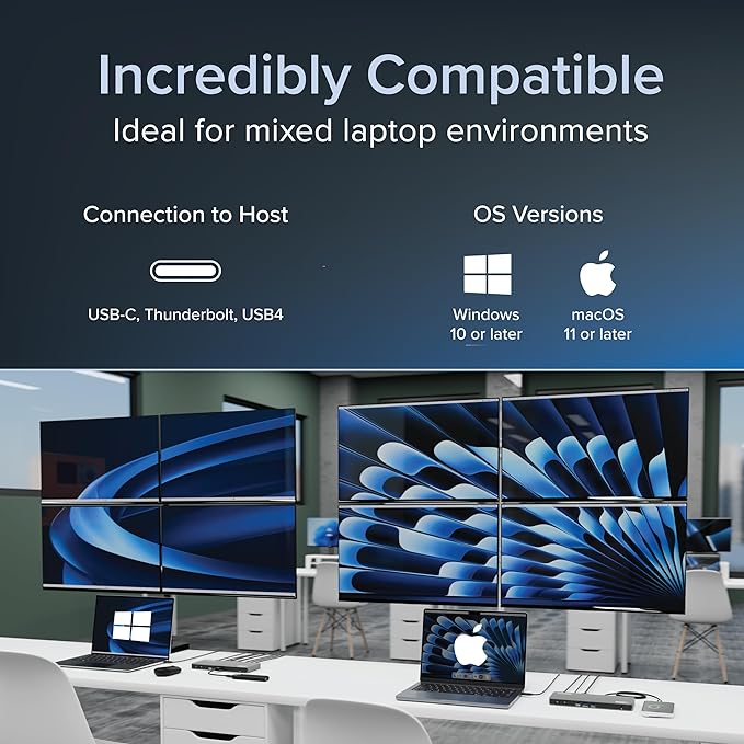Docking Station Plugable USB C 5 Monitores, Hub 140W DisplayLink miniatura 4