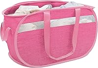 Vista 18 de Cesta plegable para la ropa sucia duradera con 2 compartimentos para clasificar y almacenar, cesta portátil para ropa sucia para dormitorio, cuarto