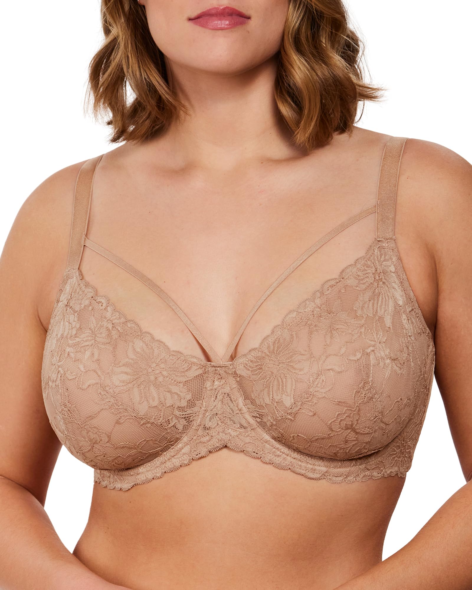 HSIA Minimizer Bras for Women Full Coverage, Unlined Lace Sexy Plus Size Underwire Bra for Large Breasts