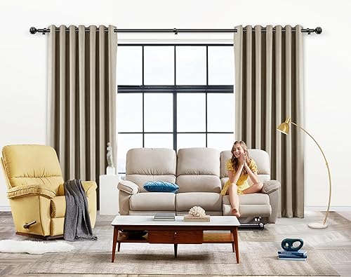 Miniatura 9 de Barra de cortina negra de 34 de pulgada de 32 a 58 pulgadas, paquete de 2 barras de empalme para ventana de 20 a 54 pulgadas, barra de cortina