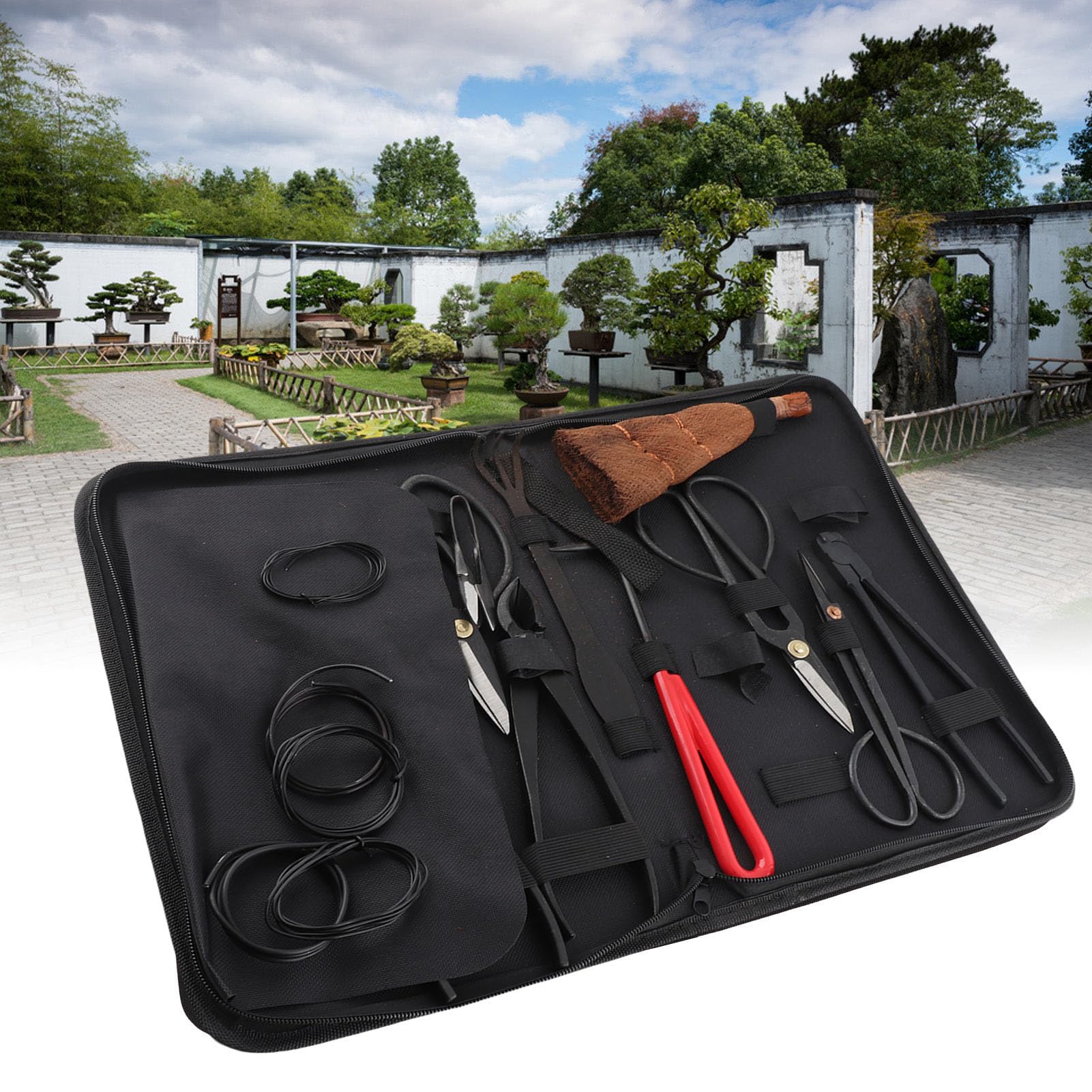 Juego de herramientas para bonsái, 12 piezas, kit de herramientas para bonsái, juego de herramientas para jardinería, suculentas, kit de recorte de suculentas de acero al carbono
