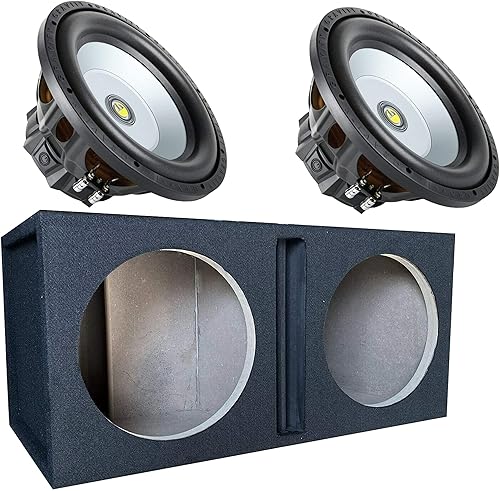 Gravity Audio 2400 W Potencia máxima 12 "Dos subwoofer premium para coche 4 OHM IMPED DVC 2 Sub y Audiotek Audio para coche doble 12 pulgadas