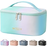 Vista 14 de KITENROM Bolsa de Maquillaje Portátil para Viaje, Bolsa de Cosméticos con Soporte para Brochas, Bolsa de Maquillaje Impermeable para Mujeres