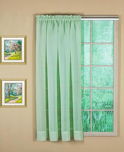 Vista 350 de Today's Curtain - Cortina Emelia de gasa original, panel de 84 pulgadas, negro, 60 pulgadas de ancho x 84 pulgadas de largo