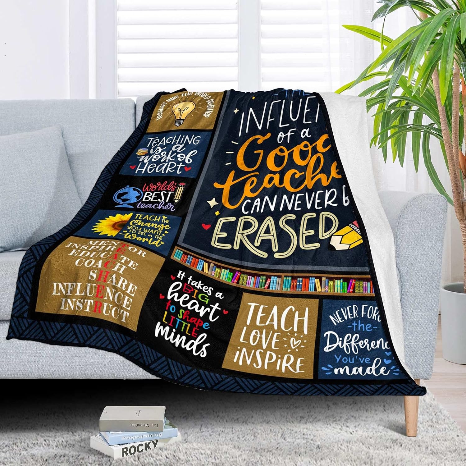 Teacher Gifts for Women Men, Teacher Appreciation/Thank You Gift Throw Blanket 60" x 50", End of School Year/Birthday/Retirement/Back to School Gifts for Teachers from Student - Image 2