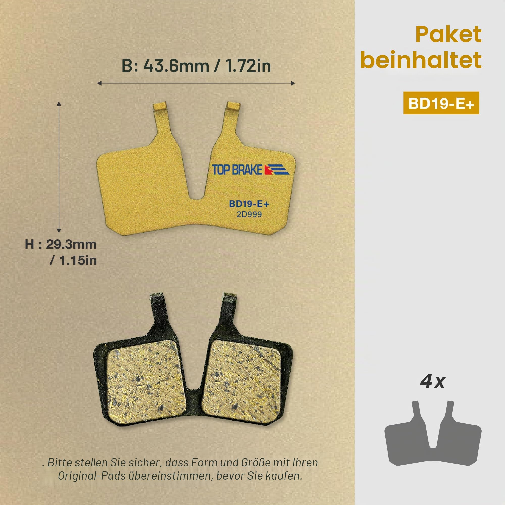 TOP BRAKE Scheibenbremsbeläge für Fahrräder, kompatibel mit MAGURA 4-Kolben MT5/MT5e/MT7/MT Thirty | MTB/E-MTB/Downhill/Enduro/Trail