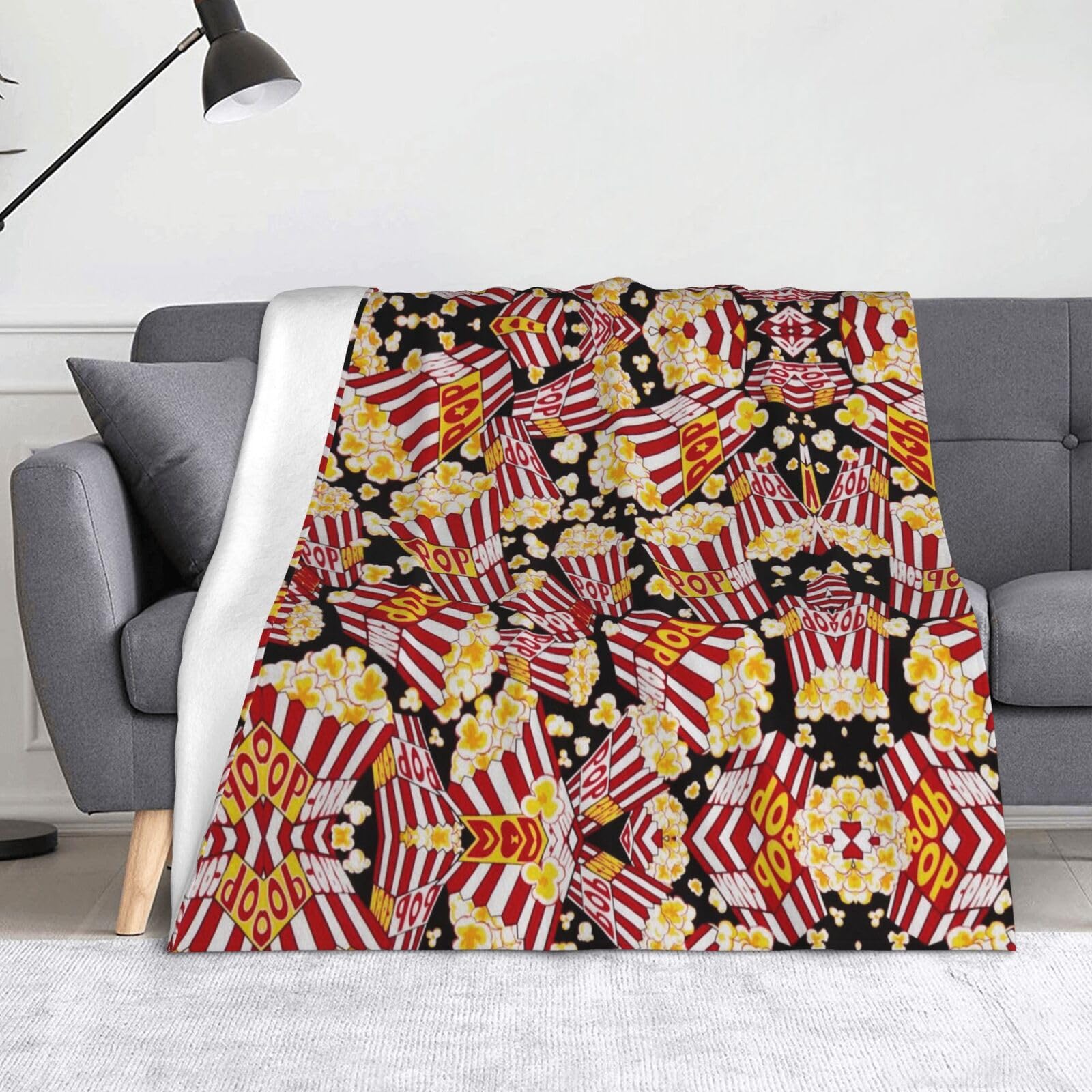Couverture polaire en flanelle 152x127 cm imprimé Popcorn CHANGLEI