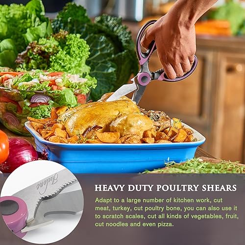 Miniatura 3 de Acelone - Tijeras de cocina de alta calidad, resistentes ultra afiladas, de acero inoxidable, multifunción, para pollo, aves de corral, pescado,