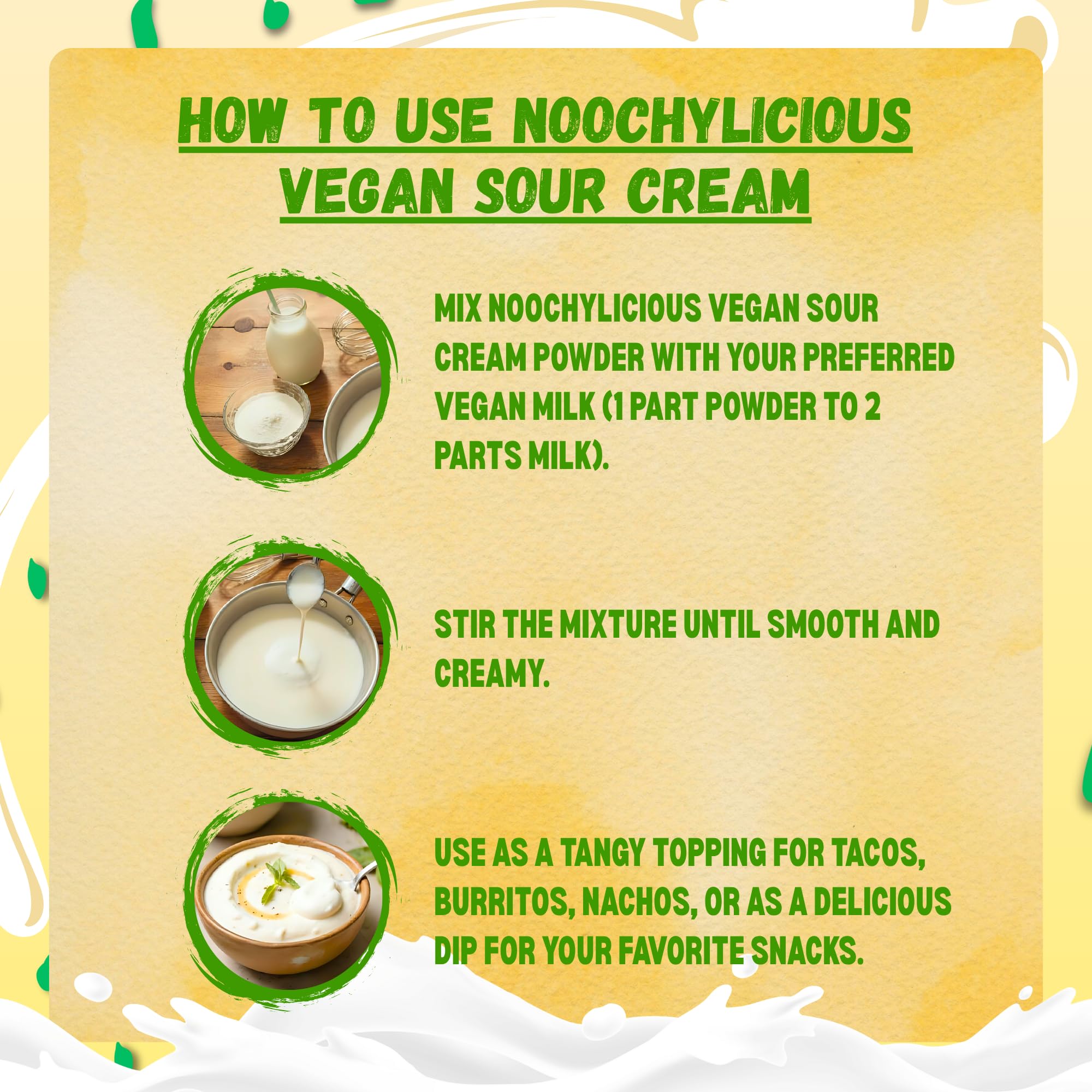 Gloriously Vegan NoochyLicious Sour Cream Powder Smooth Tangy Dairy-Free Plant-Based Seasoning Lactose-Free Gluten-Free Non-GMO Sour Cream Alternative for — view 4