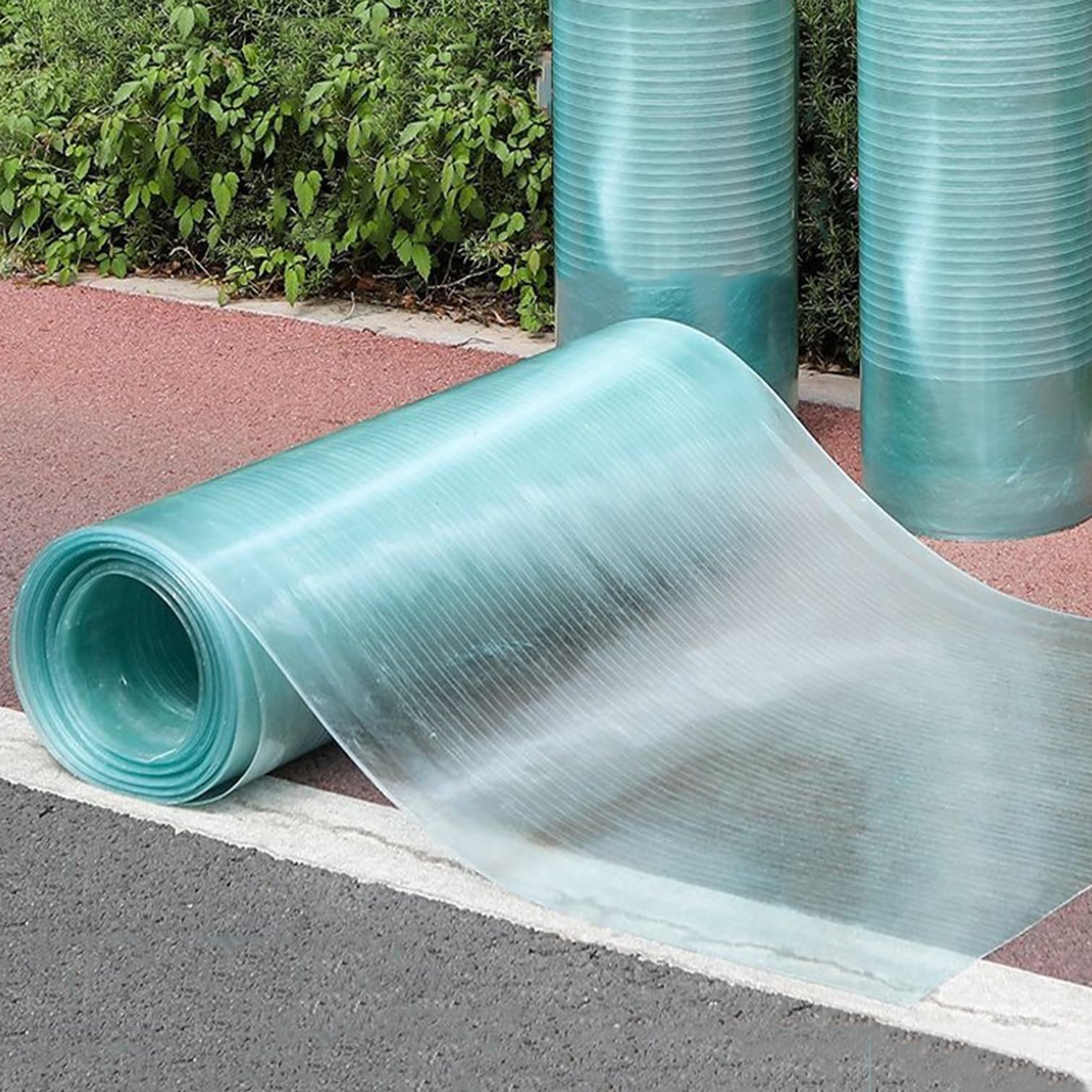NIANXINN Polycarbonatplatten Kunststoff-Dachplatten,1mm Dicke Gewächshausdach Tageslichtpaneele,Regendichte Glasfaser-Dachüberdachung,Uv-Beständig Ersatzplatten Für Außenbereich (0,6m x 7m)