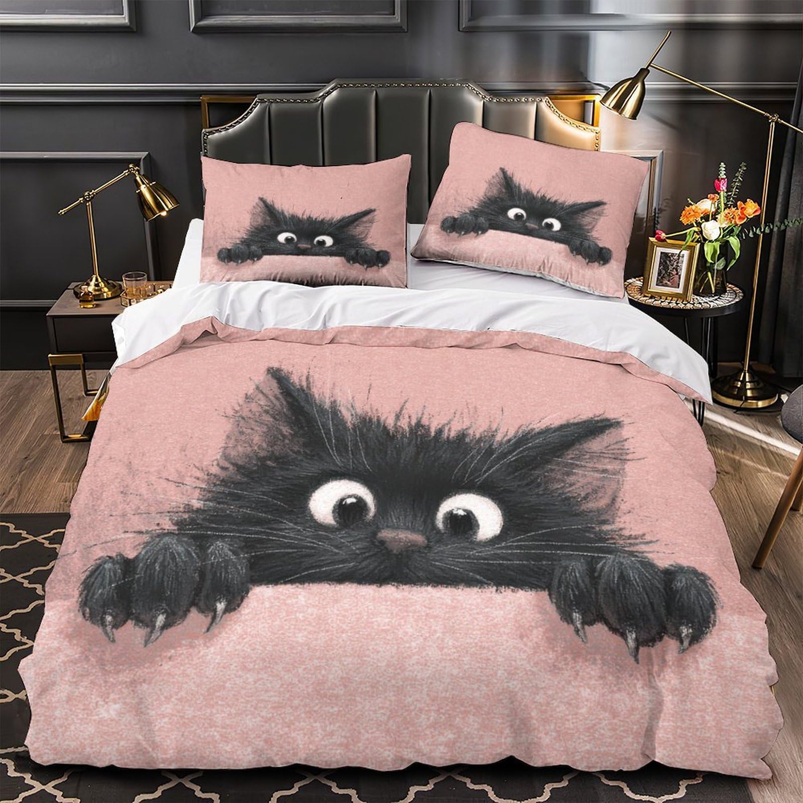 Parure de lit singe mignon avec housse de couette 220x240 cm en microfibre pour garçon