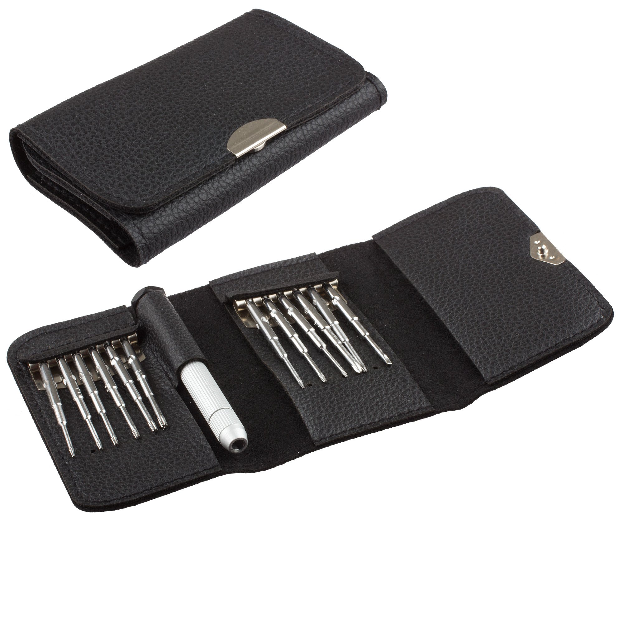 LilwareUniversal 12 in 1 Magnetic Wallet Screwdriver Kit for Electronic Devices.Black