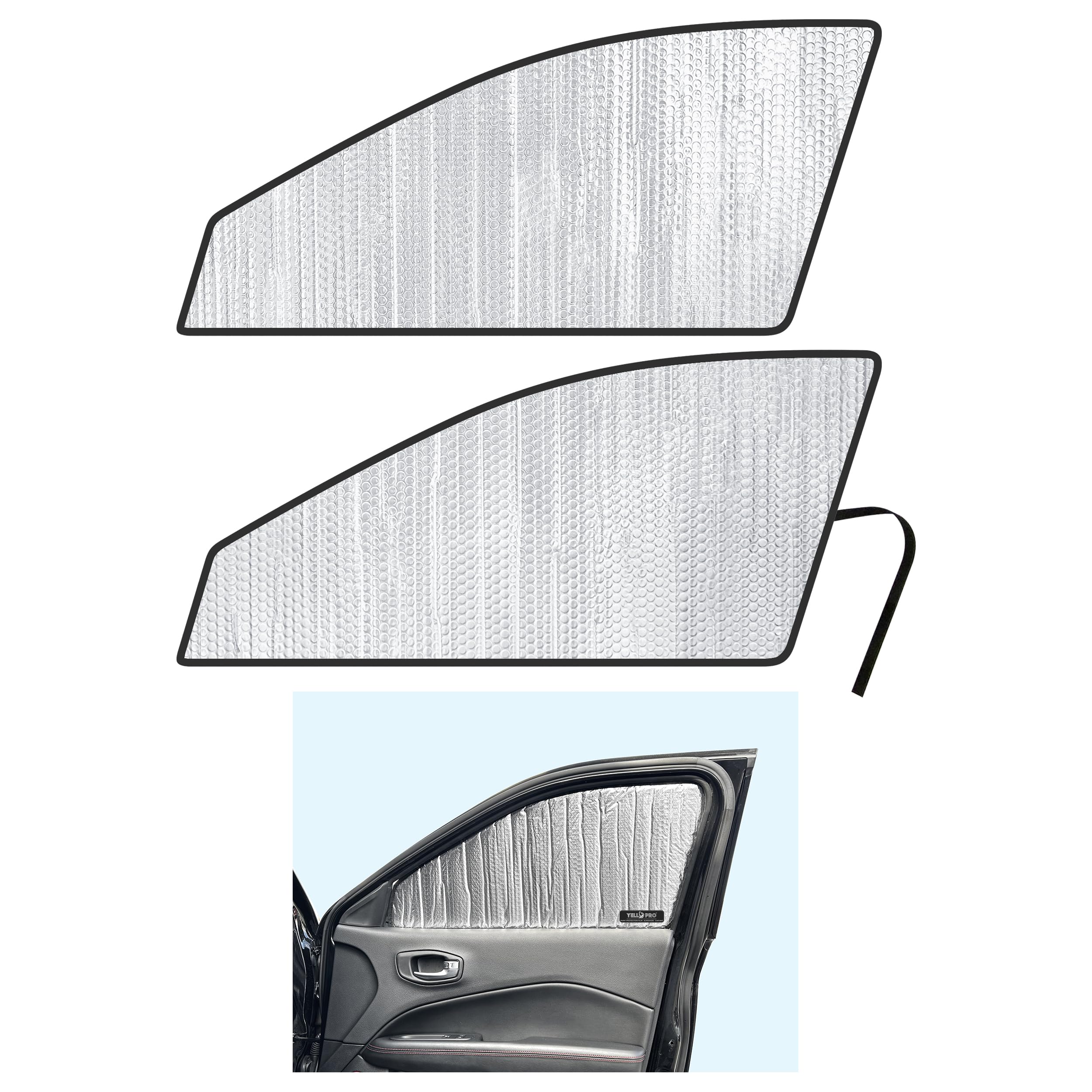 Side Window Front Seat Reflective Sunshade Custom Fit for 2017 2018 2019 2020 2021 2022 2023 2024 2025 Jeep Compass SUV, Latitude, Limited, Sport, Trailhawk (Set of 2)
