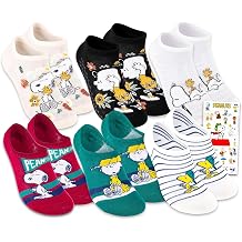 Peanuts Socks for Women - Bundle 6 Pairs of No Show Socks