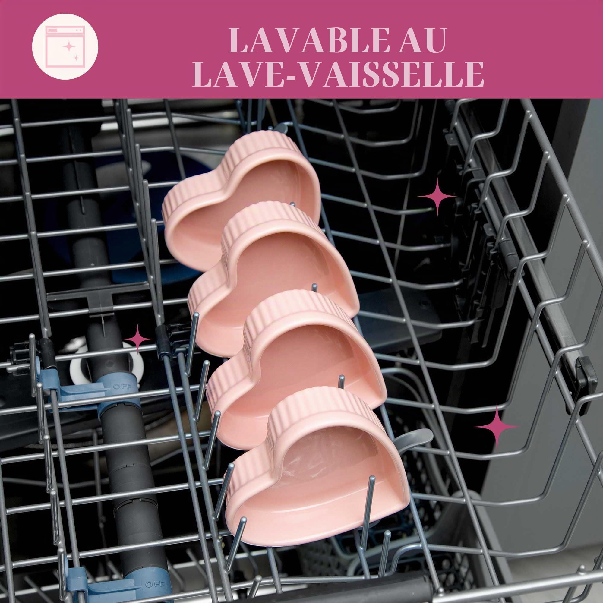 Paris Hilton Lot de 4 ramequins en céramique en forme de cœur