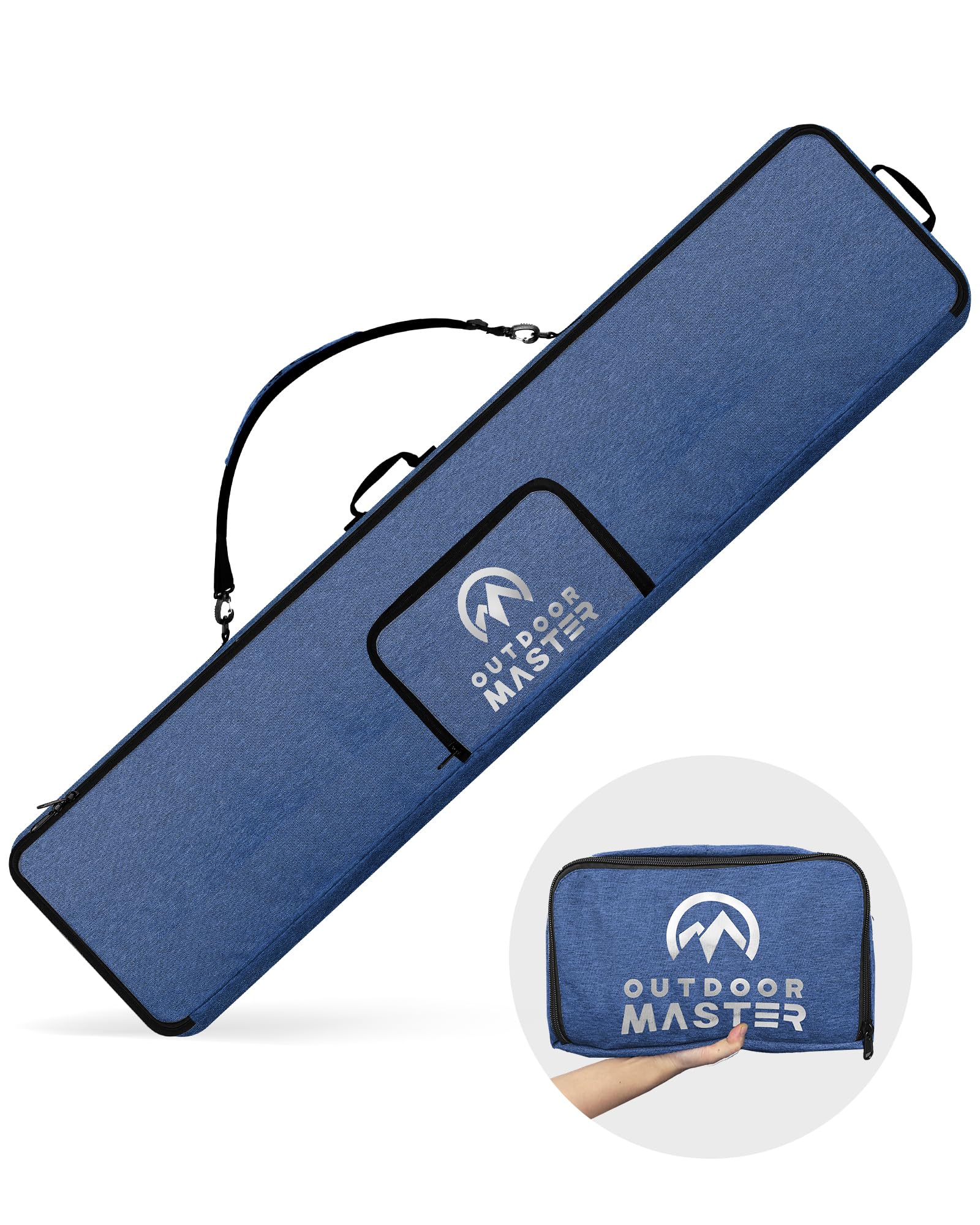 OutdoorMaster Borsa da snowboard – 900D resistente all'acqua Snowboard borsa da viaggio con tracolla, design pieghevole