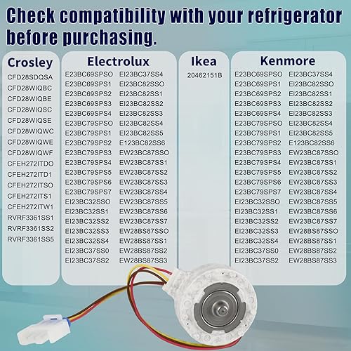 Miniatura 6 de 809069201 Motor del ventilador del evaporador compatible con Frigidaire, Electrolux, Kenmore, refrigeradores de la serie, piezas de repuesto