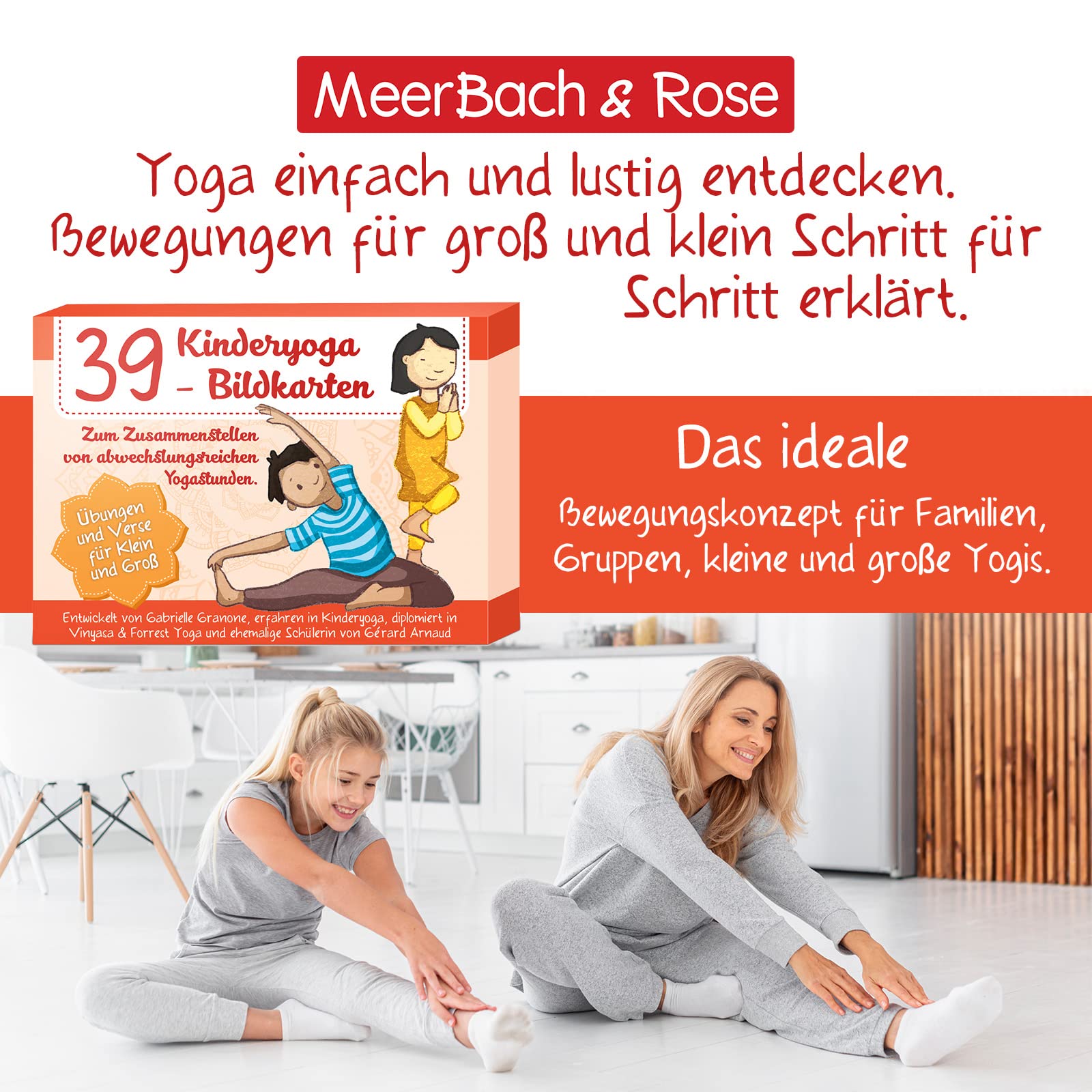 Kinderyoga Bildkarten, 39 Yogakarten mit Bildern und Reimen, Yoga Karten für Kinder, Yoga Übungen anschaulich erklärt