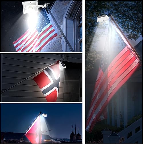 Miniatura 7 de Luz solar para mástil de bandera, luz blanca brillante de 6000 K, funciona con energía solar para mástil de bandera de 5 pies y 6 pies, luces