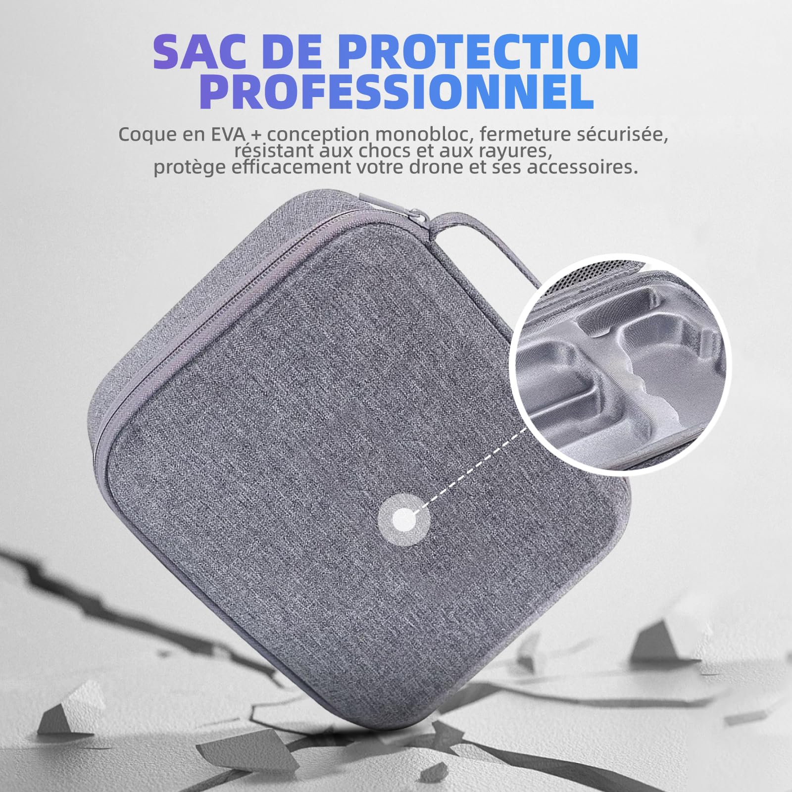 Drone Étui Portable pour DJI Mini 4k / Mavic Mini 2 / Mini2 SE Rangement Sac de Transport EVA Boîte Housse Accessoires (pour DJI Mini 4K/2 SE/2)