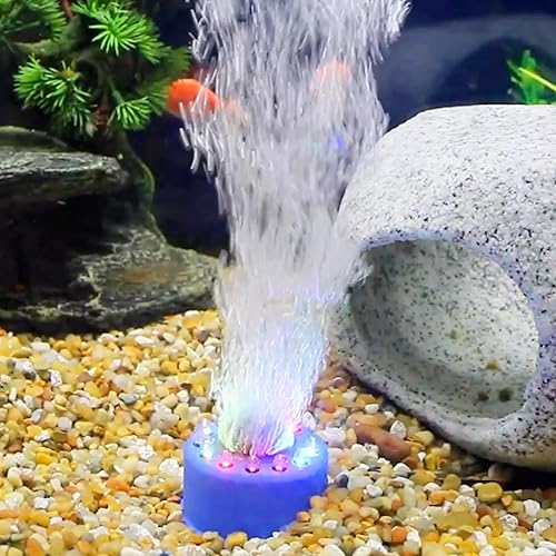 Miniatura 5 de Penn-Plax Piedra de aire LED arcoíris multicolor en cascada gran burbujeador para acuarios de agua dulce y salada, 2.5 pulgadas de diámetro