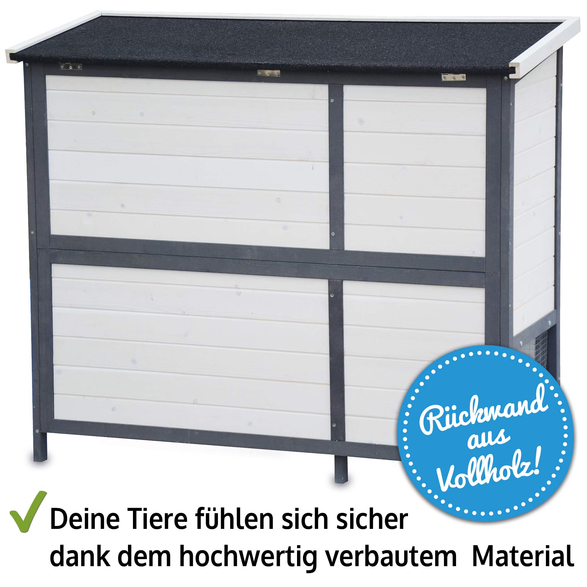 zooprinz Hasenstall Krümmel Kleintierstall für draußen | Auch für den Herbst, besonders einfach und schnell zu reinigen, für Kaninchen und Kleintiere