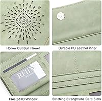 Vista 65 de Aphison - Cartera larga de cuero suave RFID para mujer, con caja de regalo