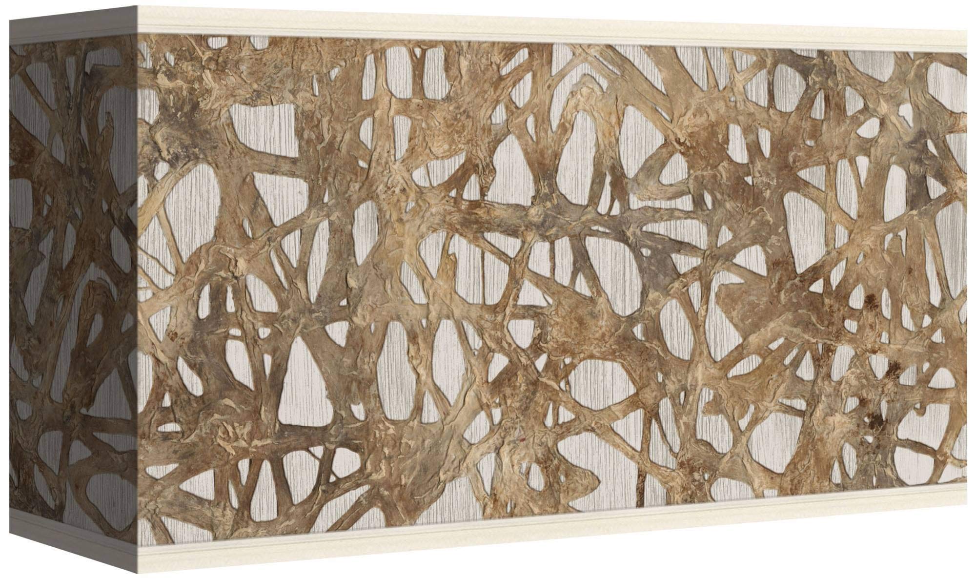 17x8x10 Inch Rectangular Lamp Shade - Brown Blue Rustic Bark Pattern Spider Fit