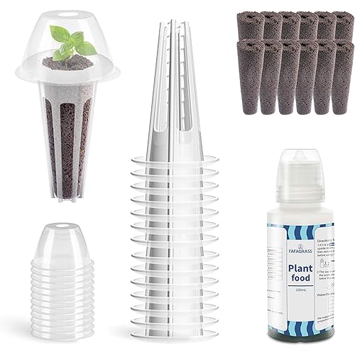 12 Set Seed Pod Kit for Indoor Garden, Hydroponics Garden Accessories for Hydroponic Growing System, Grow Anything Kit with 12 Grow Sponges, 12 Grow Baskets, 12 Grow Domes,100ml Plant Food