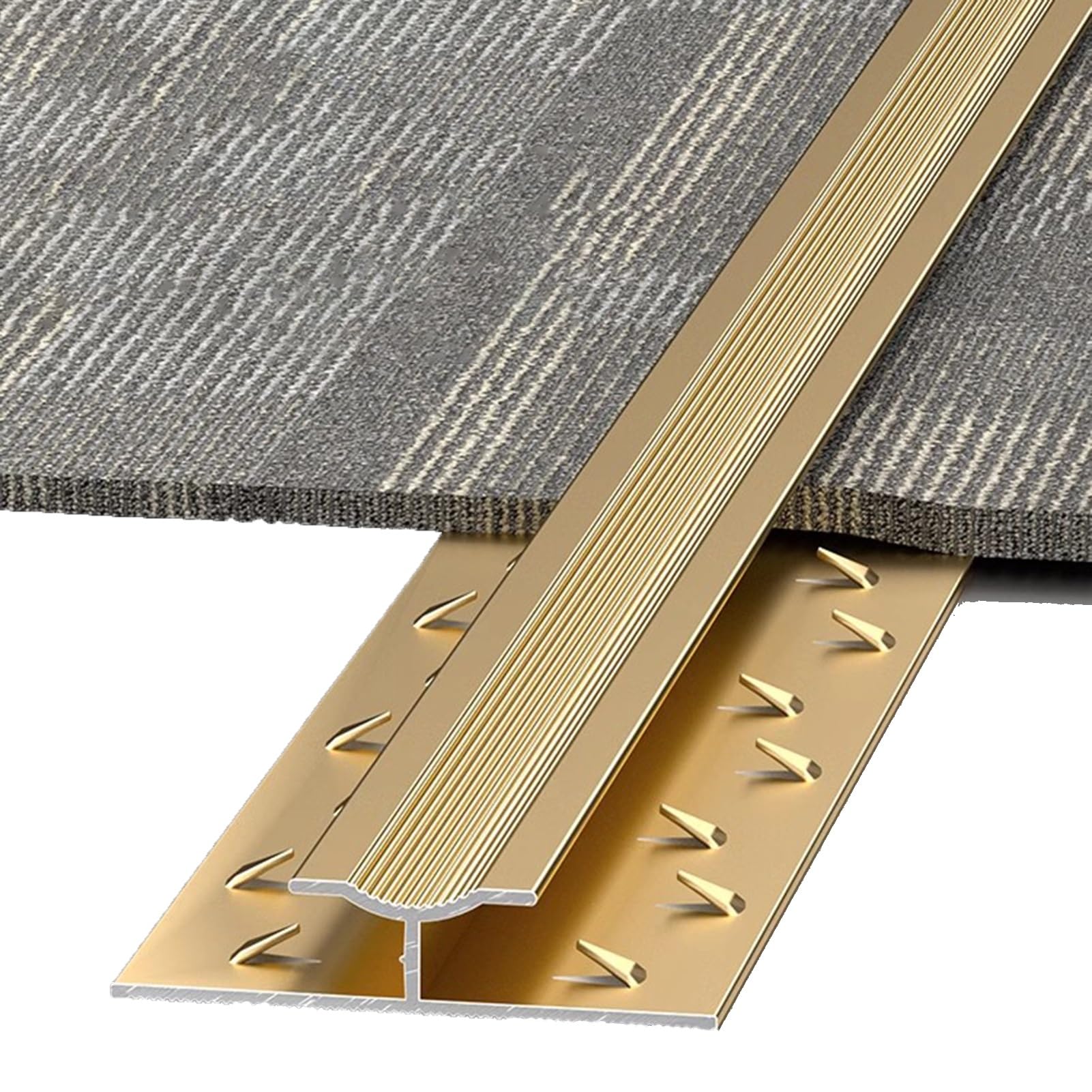 barre de seuil Bande de Transition de Sol en Moquette Sans Couture, Barre de Transition Lisse pour Tapis Double pour Porte/Salon, Bordure de Tapis Joignant Les Garnitures Décoratives(Gold,1.3m(51in))