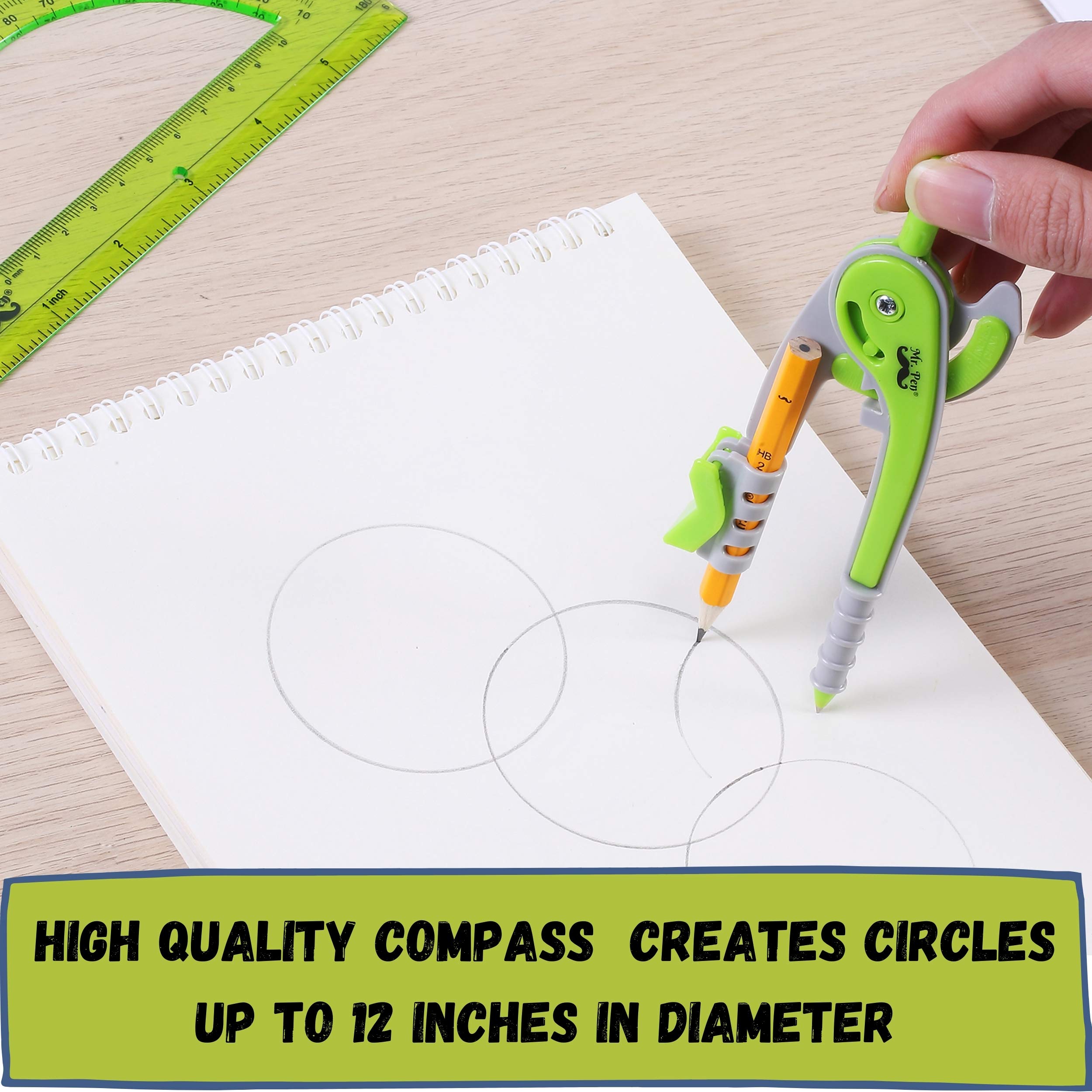 Mr. Pen Compass and Protractor Set, Geometry Kit, Compass Protractor