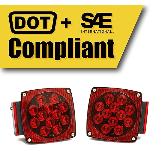 MAXXHAUL 70460 12V LED Trailer Tail Lights (Turn/Stop/Signal-Left/Right-DOT Compliant)