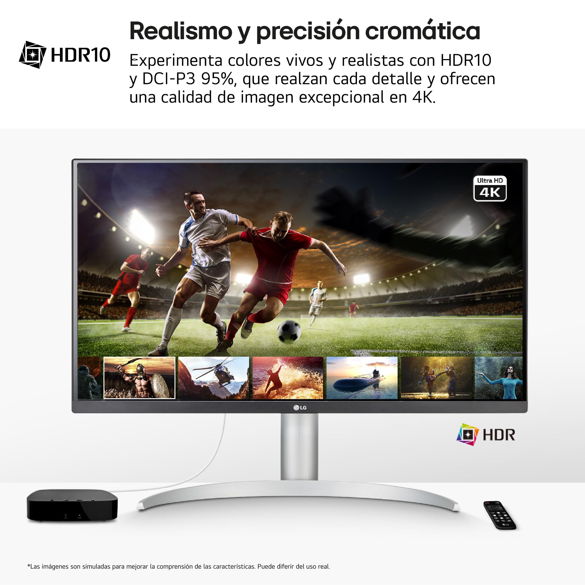 LG Monitor Ultrafine 27UP850K-W - 27'', UHD(3840 x 2160), IPS, Blanco | altura ajustable, HDR10, -, DCI-P3 95%, UHD 4K (3840 x 2160), HDMI 2,0, altavoces 5W x2