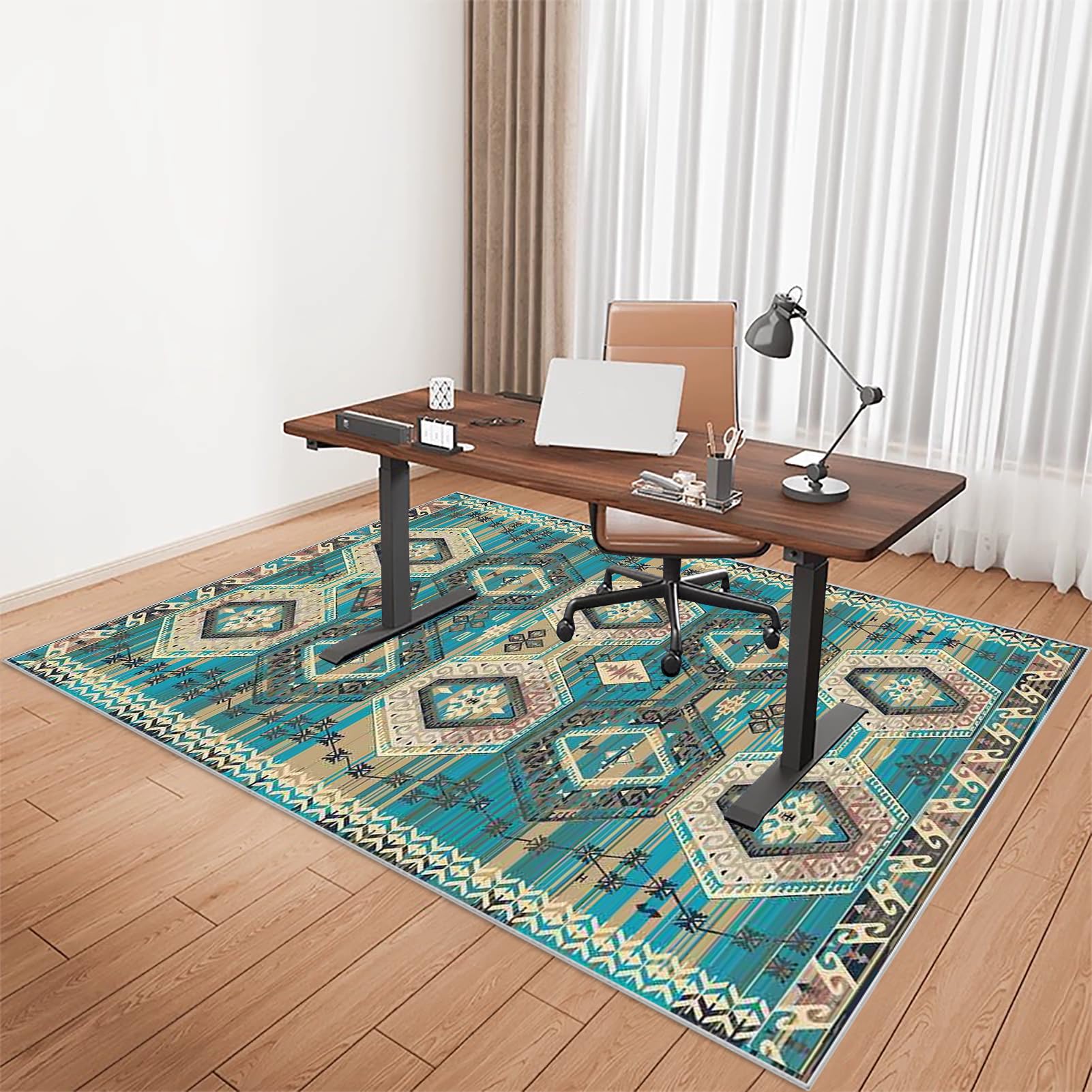 Tkuhknag Protective Floor Protector Mat Office Chair Mat for Carpeted Floor Gaming Chair Mat Non-Slip Chair Mat Carpet Protector for Low Pile Carpets Floor Mat for Computer Desk Chairs 120 x 150 cm — image 1