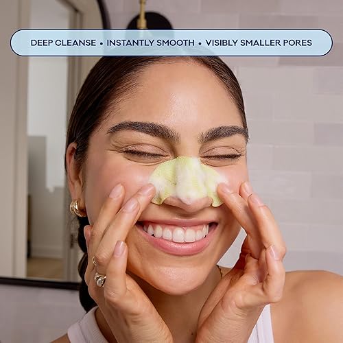 Miniatura 4 de Bioré - Mascarilla de nariz burbujeante para refinar poros, ácido glicólico y ácido hialurónico exfoliante para cara, mascarilla limpiadora de