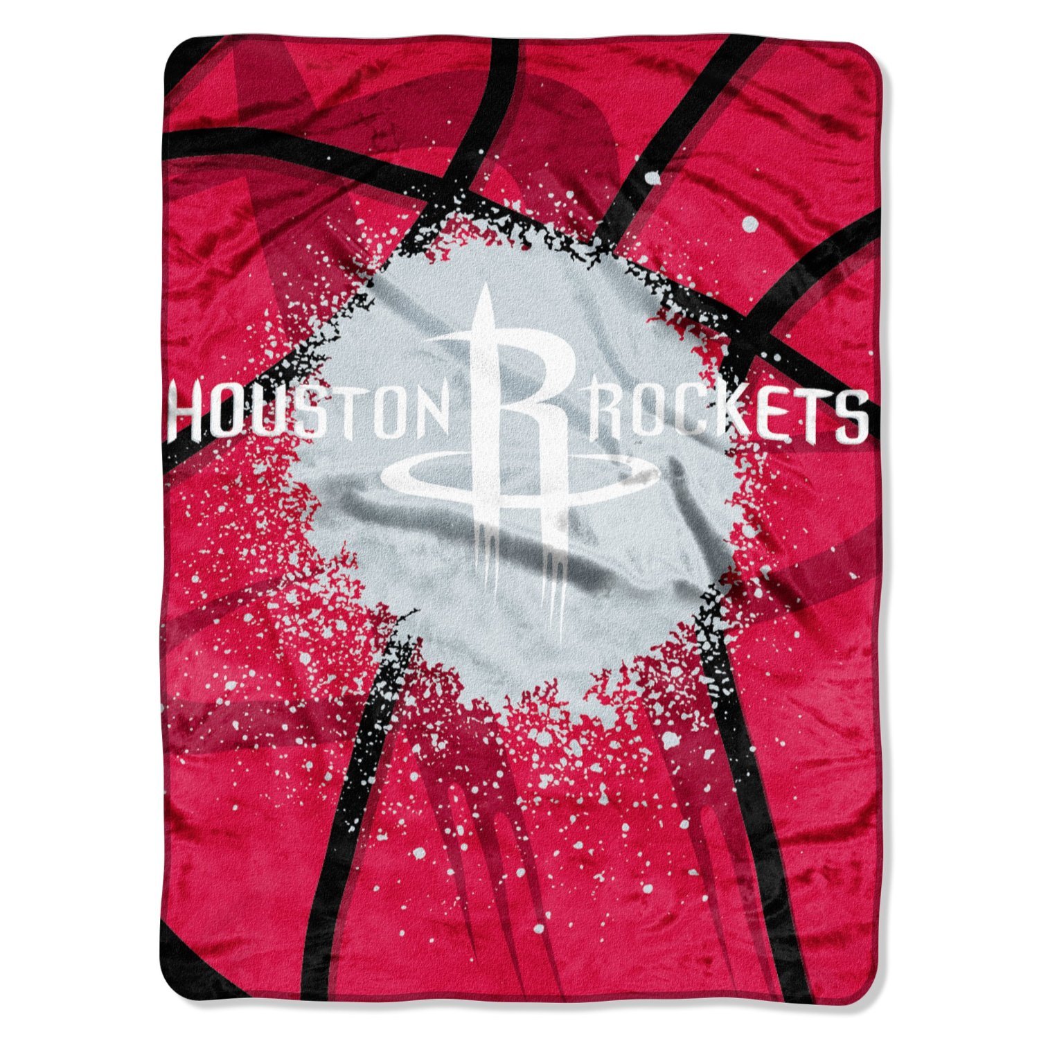 NORTHWEST Houston Rockets NBA Basketball Raschel Plush 60x80 Twin Size Throw Blanket