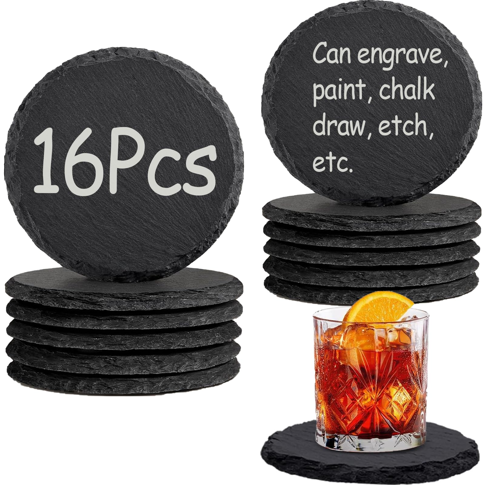 Dessous de verre ardoise lot de 16 cadeau de crémaillère idéal pour une décoration chic