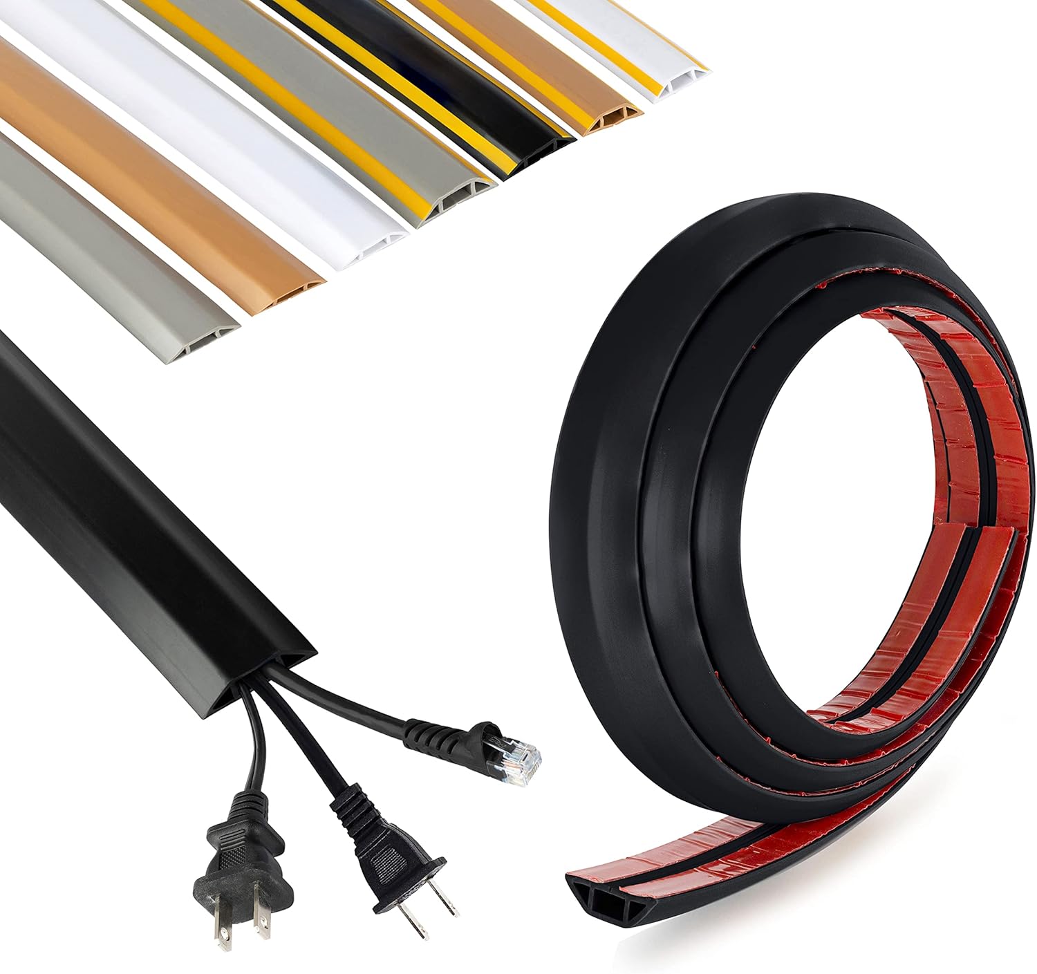 Rubber Bond Cord Cover Floor Cable Protector Strong Self
