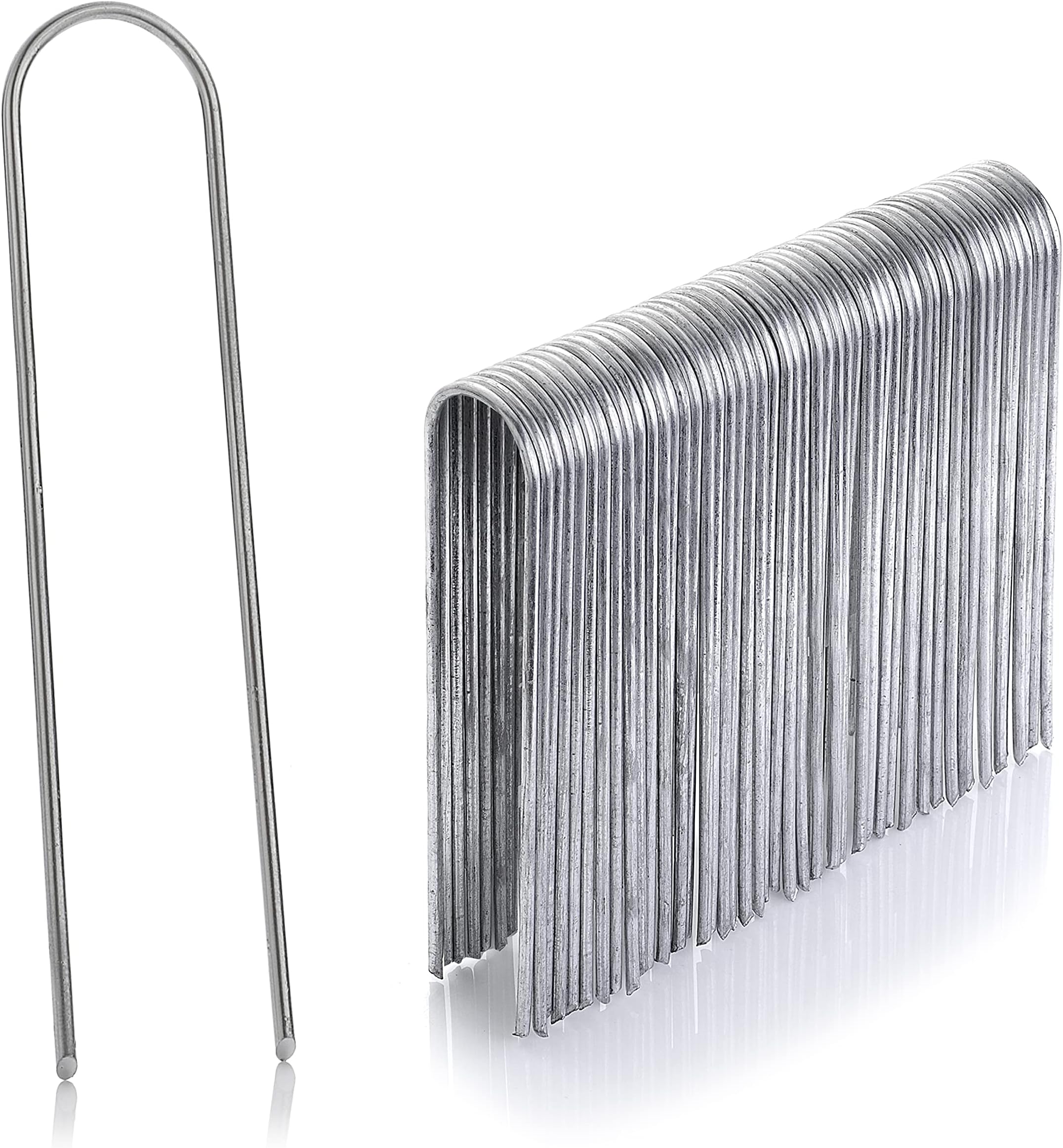 GardenMatePack of 25 Galvanised Stainless Steel Fixing Pegs, H150 mm, L25 mm, Diameter 2.9 mm Round Head