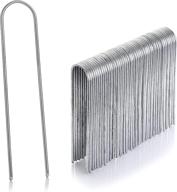 WUNDERGARDEN Lot 100 Piquets Fixation Acier Galvanisé 150x25mm - Piquets Bâche Anti-Mauvaises Herbes, Solide Et Multifonction