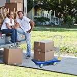 YSSOA Platform Truck avec 440lb Capacité de poids et 360 Degree Swivel Wheels, Push Hand Cart pliable pour le chargement et le stockage, Bleu