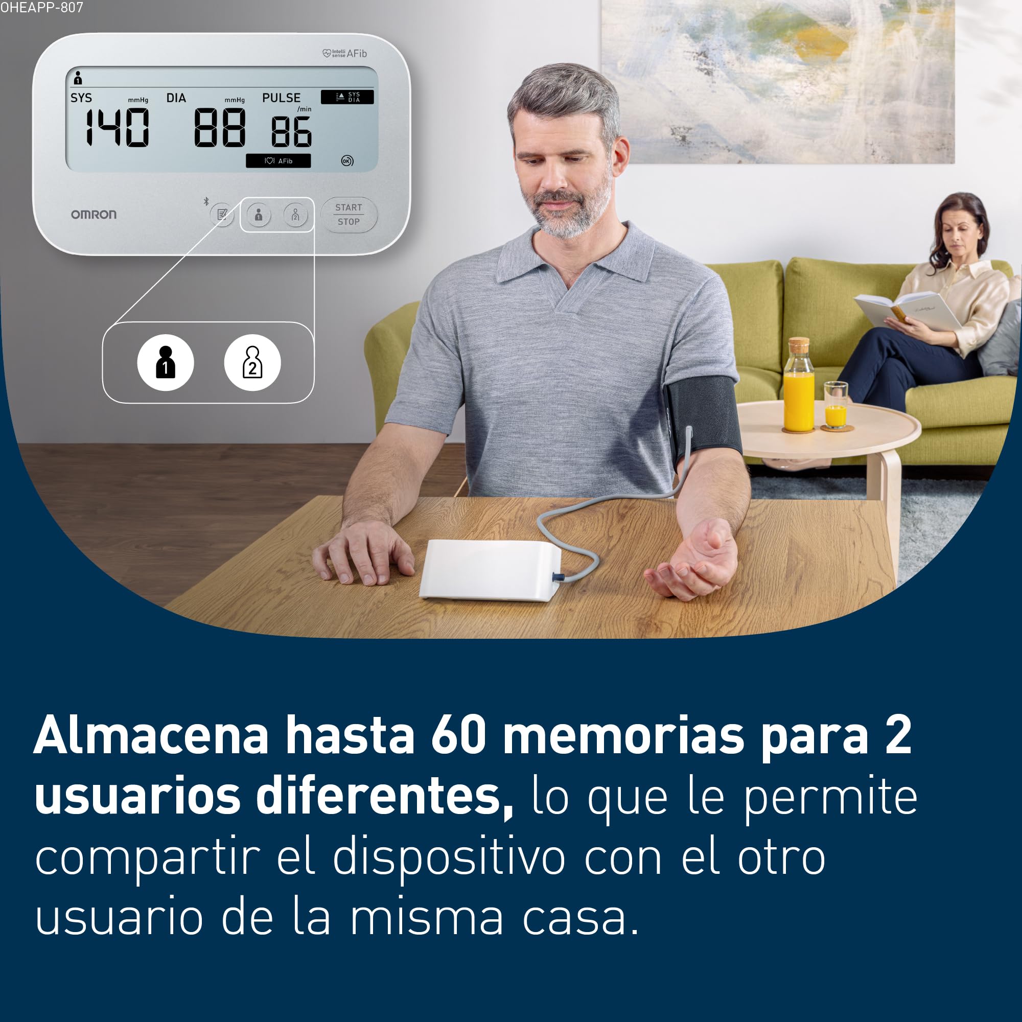 OMRON X4 Connect AFib Tensiómetro de brazo Detección fibrilación auricular Bluetooth App OMRON connect Validado clínicamente 22-42 cm