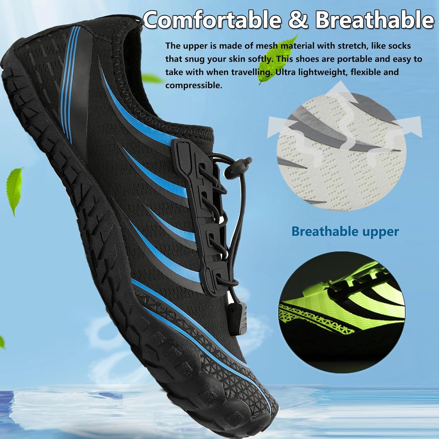 Water Shoes Mens Women Barefoot Shoes Quick Dry Aqua Outdoor Sports for Swim Pool Beach Surf Walk Water Yoga River Lake Hiking Kayaking - Image 3