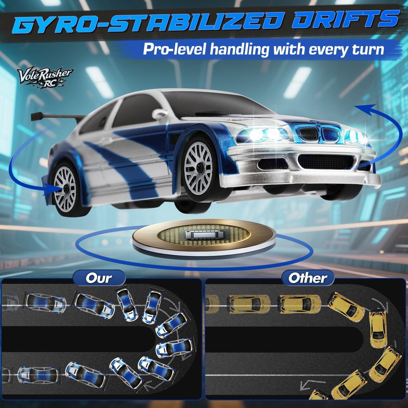 Hobbyistnirvana 4WD Mini RC Drift Car, 1:43 Scale, 2.4Ghz Remote