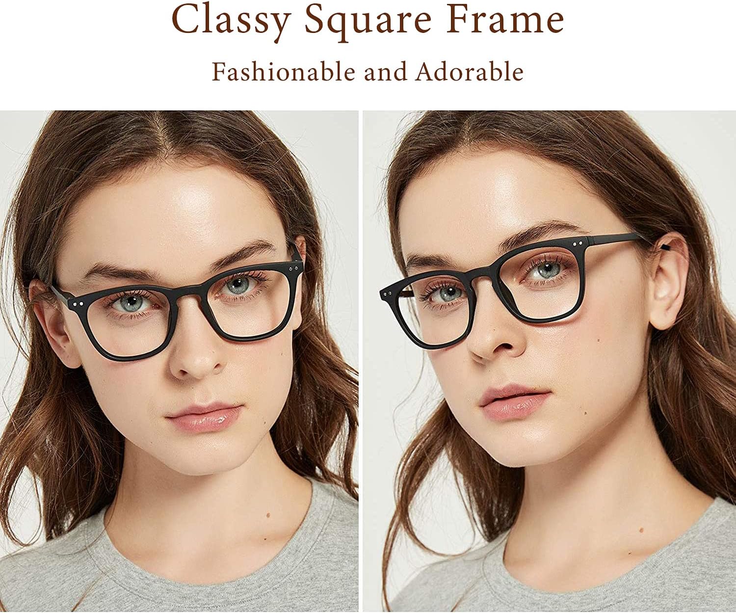 JiSoo Womens Reading Glasses 1.25, Trendy Readers Glasses Women, Lightweight Ladies Magnifying Glasses for Reading Black - Image 3