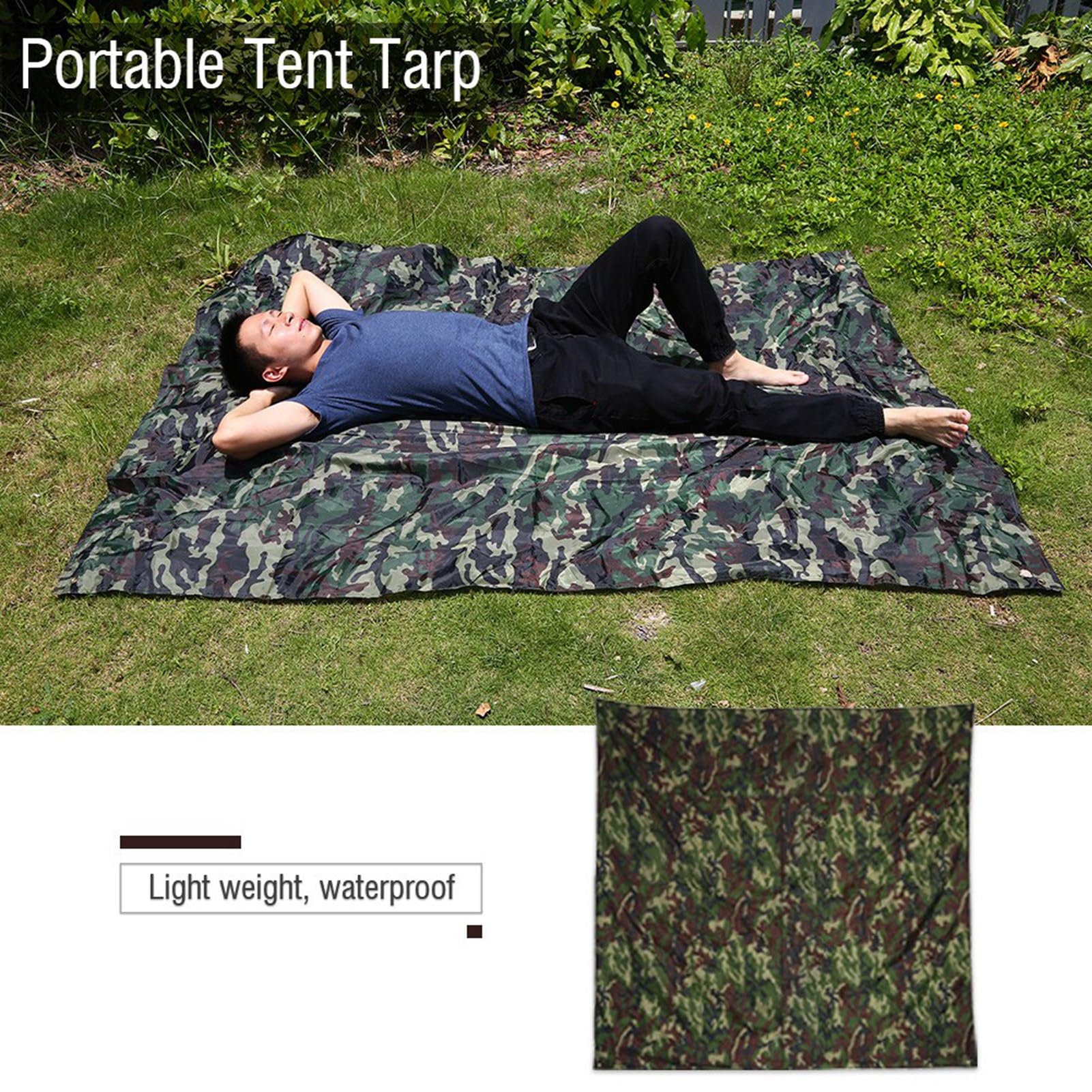 bedchair tarp Camping Ground Cloth, Lightweight Compact Tent Tarp, Multifunctional Outdoor Pocket Blanket with Carrying Bag for Camping, Hiking, Backpacking : Sports & Outdoors Bonn: So wird das This is the best 10'x14' Size:70cm (62-74cm)